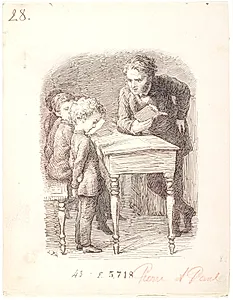 Skoletime. Pierre kan ikke lektien by Lorenz Frølich