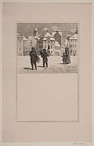 Skorstensfejerne. Prøvetryk til Chr. Winther og M. Rørbye, "25 Billeder for små børn" by Adolph Kittendorff