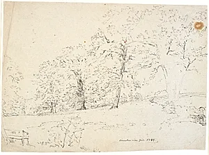 Skovinteriør med Carolinekilde ved Odense by Dankvart Dreyer