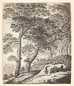 Skovklædt bakkeskråning by Herman Saftleven