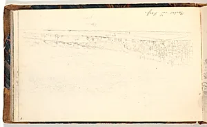 Skovlandskab med huse by Martinus Rørbye