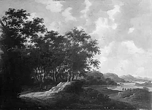 Skovlandskab ved en flod by P. Coiffre