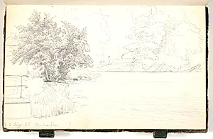 Skovparti ved en sø by P.C. Skovgaard