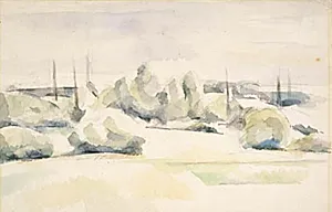 Skrænter ved floden (Les berges) by Paul Cézanne
