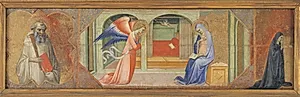 Skt. Benedikt - Bebudelsen - En knælende nonne by Lippo di Andrea