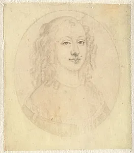 Skulderportræt af kvinde. Sandsynligvis Charles II's dronning Catherine af Braganza by Ubekendt
