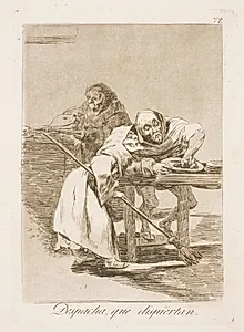Skynd dig, de vågner! by Francisco de Goya