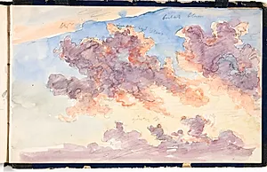 Skystudie. En solnedgangshimmel by Martinus Rørbye