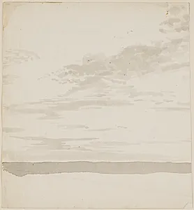Skystudie med en bræmme af hav eller land forneden. by P.C. Skovgaard