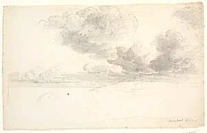 Skystudier med landskabsrids nedenunder by P.C. Skovgaard