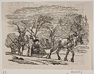 Slædekørsel med rensdyr by H.C. Henneberg