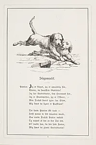 Slagsmaalet. Illustration til H.V. Kaalund, "Fabler for Børn" by H.P. Hansen