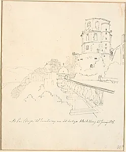 Slotsruinen i Heidelberg by Johan Thomas Lundbye