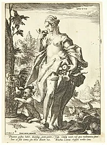 Smagssansen by Nicolaes Jansz. Clock