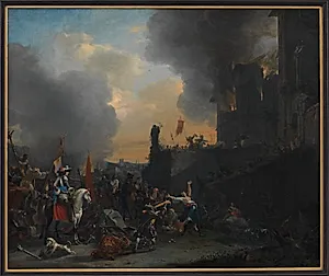 Soldater plyndrer og afbrænder et kloster