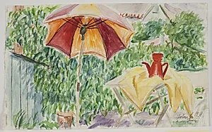 Solparasol i haven