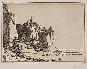 Sommerspiret, Møen. Udsigt fra stranden by Søren L. Lange