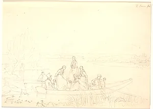 Søndag morgen. En familie i færd med at tage til kirke by Jørgen V. Sonne
