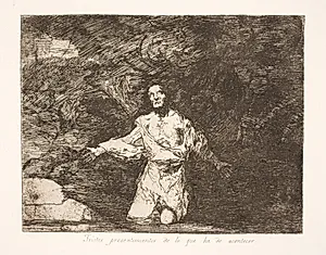 Sørgmodig forudanelse om hvad fremtiden vil bringe (1) by Francisco de Goya