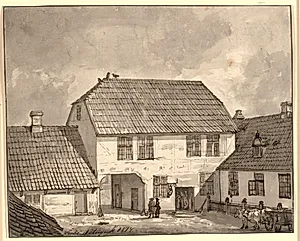 Sorøs byport set inde fra byen by J.C. Dahl