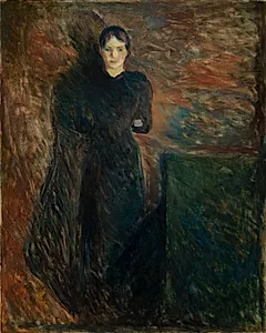 Sortklædt dame by Edvard Munch