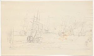 Søslag. 6 skibe by C.A. Lorentzen