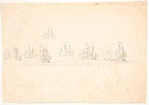 Søslag. 8 skibe by C.A. Lorentzen