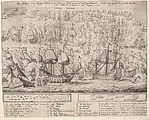 Søslag mellem den engelske og nederlandske flåde, juni 1665 by Dirk Stoop