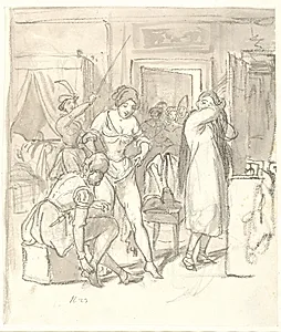 Søstrenes påklædning til karnevallet by Wilhelm Marstrand