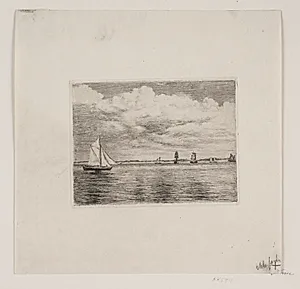 Søstykke. Skyet luft by Carl Bloch