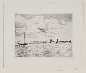 Søstykke. Skyet luft by Carl Bloch