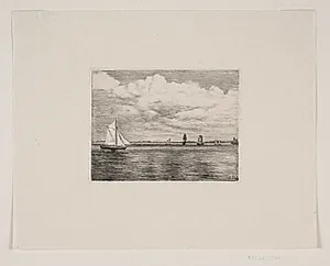 Søstykke. Skyet luft by Carl Bloch
