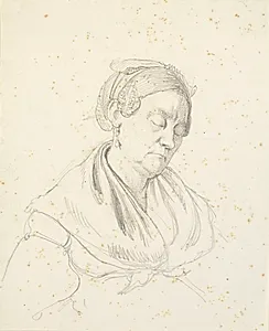 Sovende kone. Brystbillede by Wilhelm Marstrand
