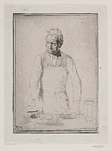 Spækhøkeren bag sin disk by Carl Bloch