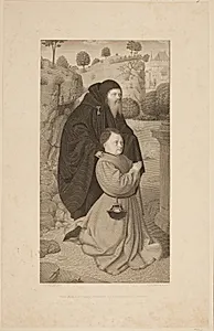 St. Antonius og en bedende mand by Erling Eckersberg