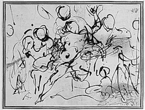St. Sebastian plejes af kvinderne eller Adonis' død by Domenico Piola