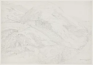Sta. Scolastica ved Subiaco 27 sept. 1839 by Jørgen Roed