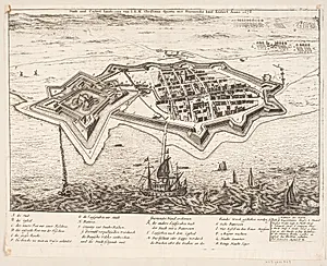Stadt und Castel Landscron von I.K.M Christiano Quinto Erobert Anno 1676