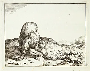 Stående bjørn med udstrakte poter by Marcus de Bye
