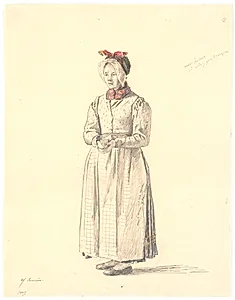 Stående bondepige fra Samsø by Martinus Rørbye