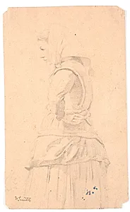 Stående bondepige by Hans Smidth