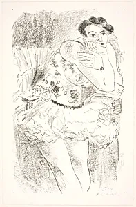 Stående danserinde, der støtter hovedet til sin hånd by Henri Matisse