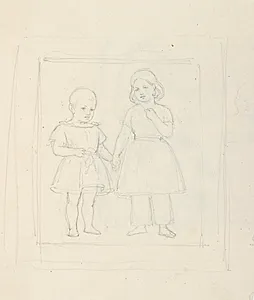 Stående dreng og pige by Lorenz Frølich