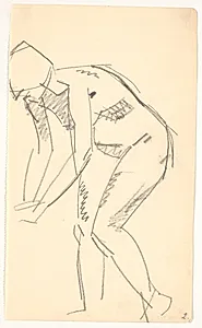 Stående foroverbøjet model by Isakson, Karl