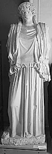 Stående kvinde iført en peplos, Demeter fra Cherchel by Ubekendt