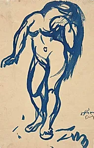 Stående kvinde med håret nede by Emile Othon Friesz