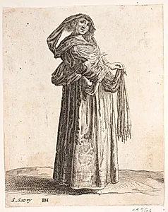Stående kvinde, vendt mod venstre by Salomon Savery
