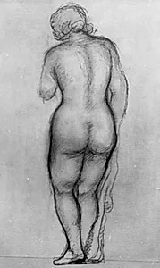 Stående kvindelig model, set fra ryggen by Aristide Maillol