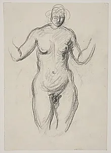 Stående kvindelig model by Vilhelm Lundstrøm