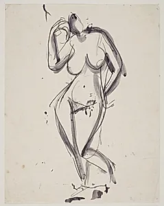 Stående kvindelig model by Vilhelm Lundstrøm